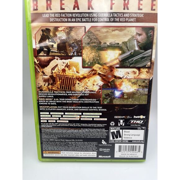 Red Faction: Guerrilla (Microsoft Xbox 360) GOOD W/MANUAL! Fast Shipping! - Picture 3 of 7